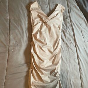Le Chateau Cream Strapless Dress